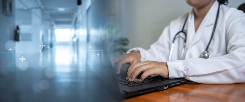 Doctors use  computers to research medical information. medical concept