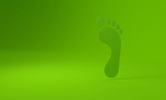 Carbon Footprint C02 on green background. 3D rendering.