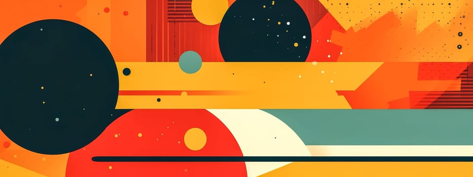 abstract retro style art banner, made with Generative AI. High quality illustration