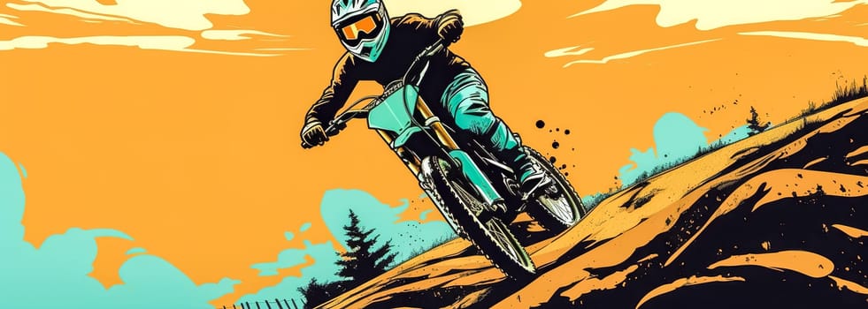 motocross racing, made with Generative AI. High quality illustration