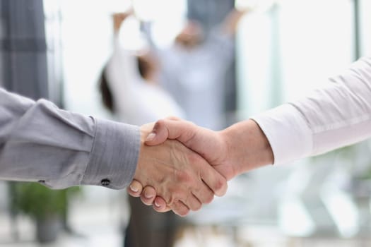 Businessman handshake for teamwork of business merger and acquisition,successful negotiate,hand shake