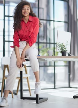 Attractive young businesswoman with a happy smile