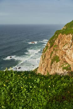 Landscape view of Cabo da Roca in Portugal. Westernmost part of Europe. High quality photo