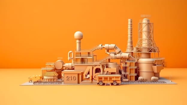 Industry 4.0, modern automated factory, made with Generative AI. High quality illustration