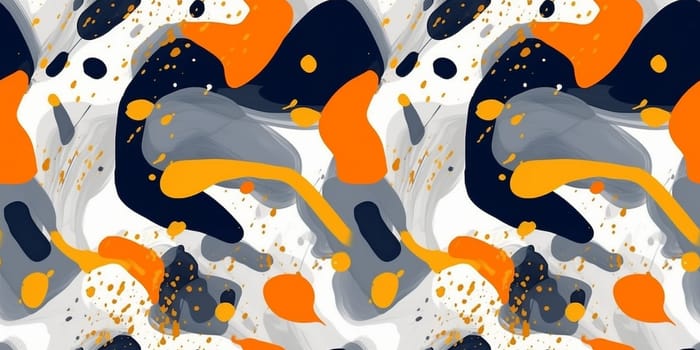 Seamless pattern: abstract oil and watercolor painting, paint blots and expressive line. generation AI