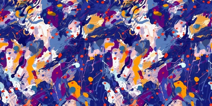 Seamless pattern: abstract oil and watercolor painting, paint blots and expressive line. generation AI
