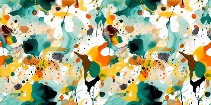 Seamless pattern: abstract oil and watercolor painting, paint blots and expressive line. generation AI