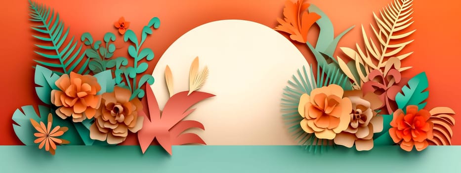 paper cut art style, banner with copy space, made with Generative AI. High quality illustration