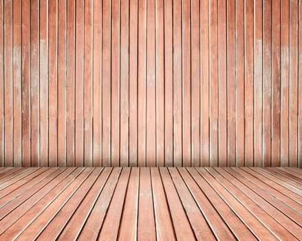 Blank space interior wooden horizontal lines background behind wood floor. Wood texture blank space for mock up contents.