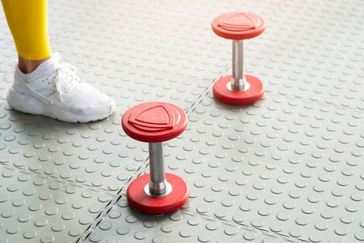 dumbbell exercise weights on the floor