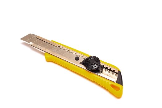 Clerical knife blade isolated on white background close up