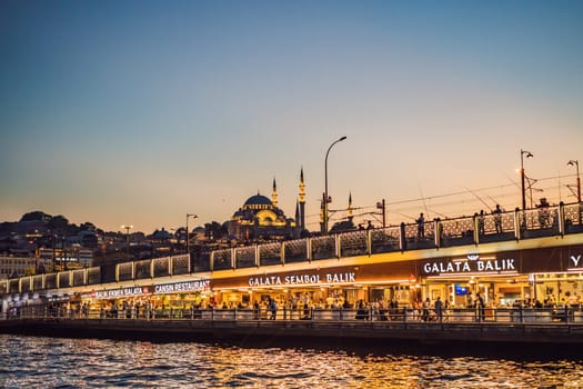 Istanbul, Turkiye 19.08.22: Exterior of the Rustem Pasa Mosque in Eminonu, Istanbul, Turkey.