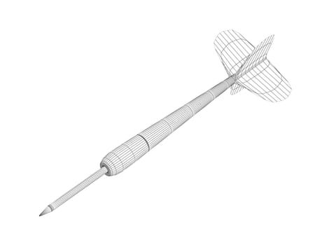 3D wire-frame model of dart arrow