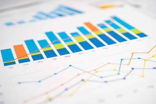 chart or graph paper. Financial, account, statistics and business data concept.