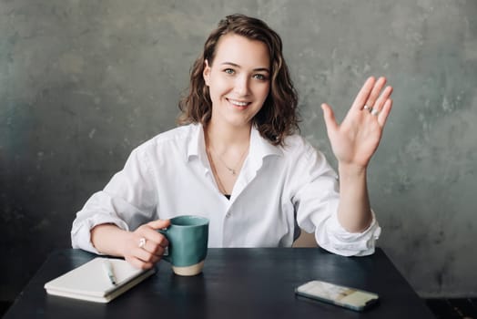 Businesswoman in the Digital Age: Engaging in Video Conference from Home or Office - Emphasizing Modern Remote Communication and Work Practices