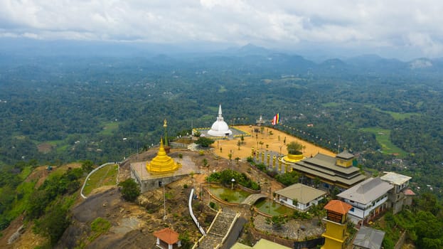 Top view of Nelligala international Buddhist Manastery in Sri Lanka
