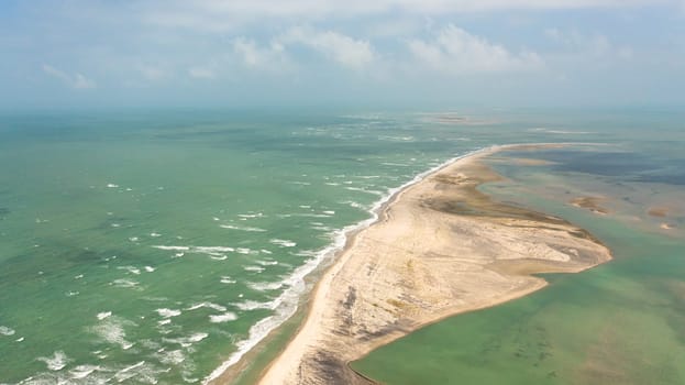 Adam's Bridge or Ram Setu is a chain of natural limestone shoals, connecting India and Sri Lanka.