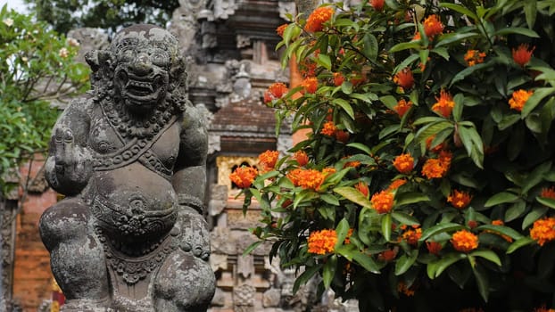 Hindu temple with statues of the gods on Bali island, Indonesia. Balinese Hindu Temple, old hindu architecture, Bali Architecture, Ancient design