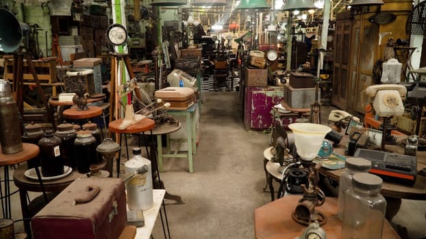antique street shop with old, vintage items. antiques for sale. Bali Indonesia