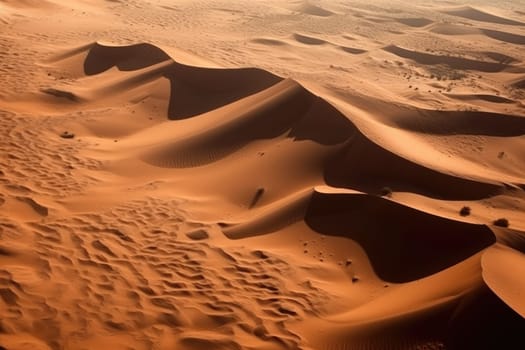 Aerial view of sand dunes in desert, AI Generated