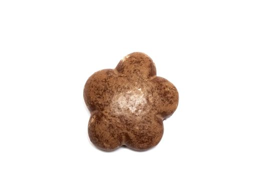 Star shaped gingerbread cookies isolated on a white background