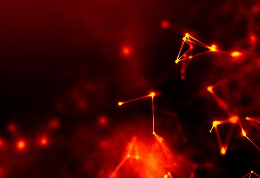 Abstract Fire red Geometrical Background ..Futuristic technology style. Neon Sign . Futuristic Technology HUD Element . Elegant Abstract background . Big data .