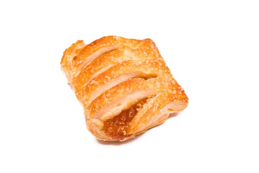 Puff pastry isolated on a white background close up