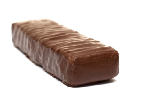 Long chocolate candy isolated on a white background