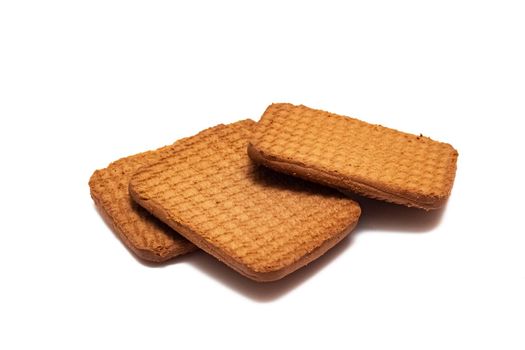 Three cookies isolated on a white background close up