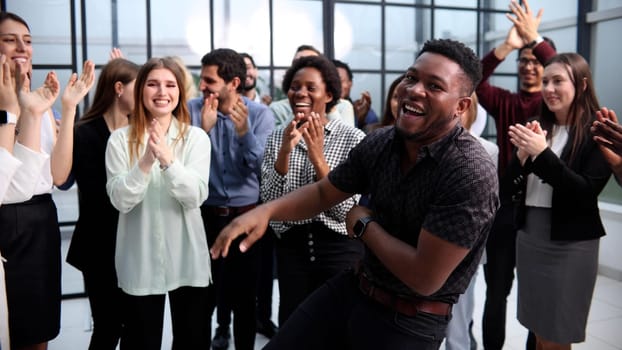 Business people clapping their hands after a seminar