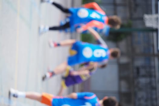 Blurred Shot of Young Teenage Basketball Players