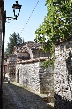 Street in the old town of Berat. Berat, Albania.