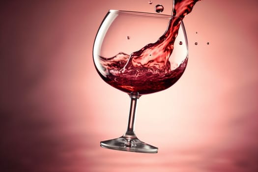 concept wine liquid background taste drink glass wineglass pouring eatery gradient party red closeup cabernet merlot wine alcohol glass bottle bordeaux bar. Generative AI.