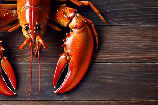 party background nutrition claw red table seafood crustacean lobster food closeup shellfish beer delicious cooked boiled crawfish prepared dark crayfish fish. Generative AI.