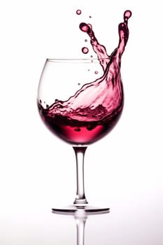 alcohol wineglass wine splash closeup glass light beverage cabernet crystal red liquid pouring gradient bordeaux concept background drink sauvignon party white. Generative AI.