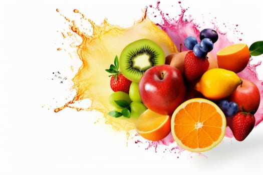 isolated food juice background red strawberry grape apple sweet fruit lime vape berry orange ice natural smoke ripe tropical hookah citrus. Generative AI.