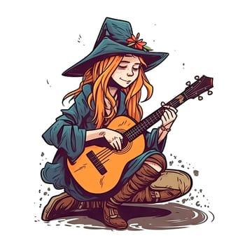 Witch clipart, isolated on transparent background. Ai generative