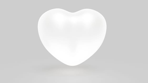 Frosted glass heart intro 3d render