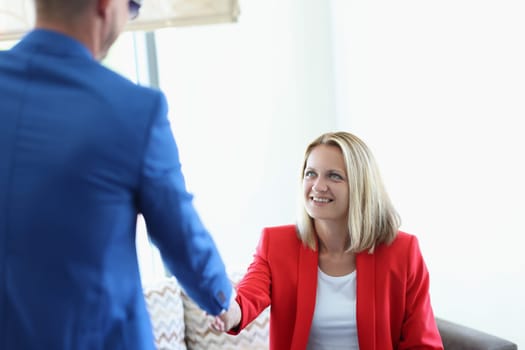 Success business people shake hands when meeting. Business agreement and greeting partners concept