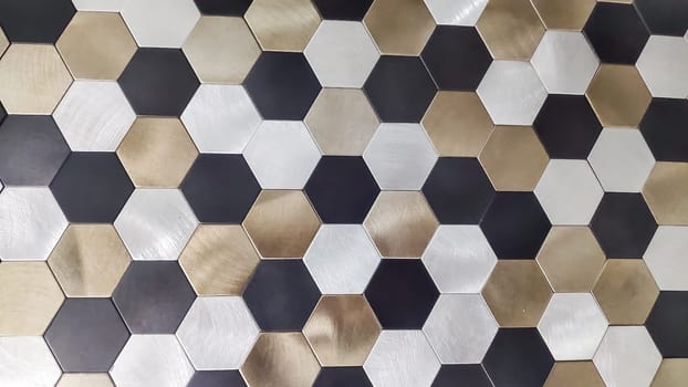 Honeycomb shape colorful decorative ceramic tiles on wall