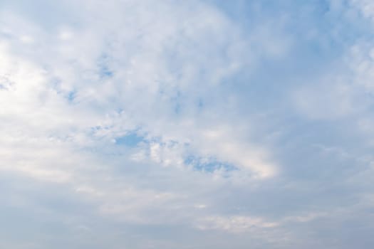 Cloudscape of natural sky with blue sky and white clouds in the sky use for wallpaper background in concept dreamy, heaven or freedom in life