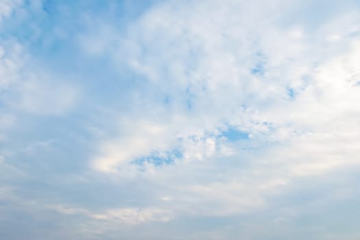 Cloudscape of natural sky with blue sky and white clouds in the sky use for wallpaper background in concept dreamy, heaven or freedom in life