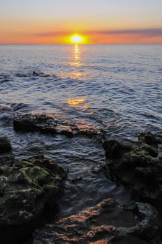 Sunrise over the Black Sea in the Eastern Crimea