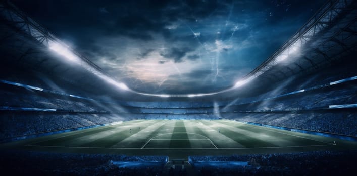 power succeed green ground sport stadium space light football game goal copy match arena world championship brazil soccer spotlight line activity. Generative AI.