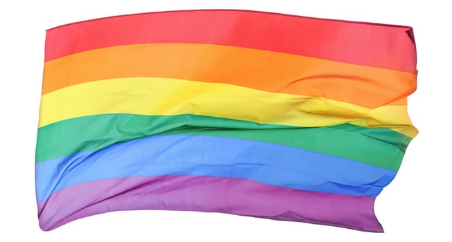 The rainbow flag, gay pride or LGBTQ symbol isolated on white