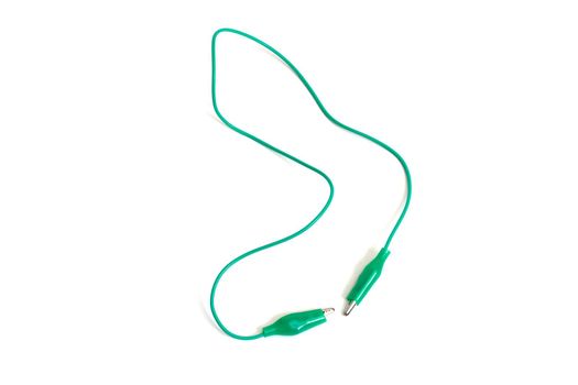 Green engineering probes isolated on a white background close up