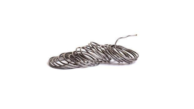 Twisted wire isolated on a white background close up