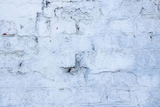 Brick wall painted white close up, background or texture