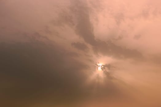 Sky, with diffused sun clouds colourful