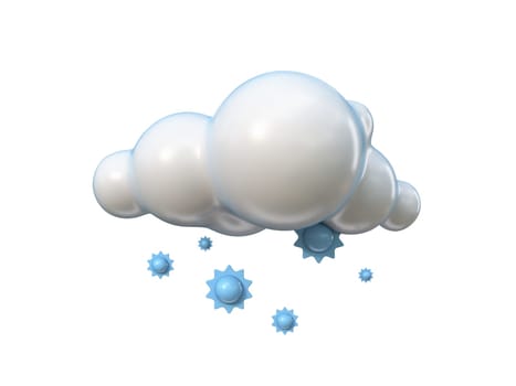 Weather icon Snow cloud 3D rendering illustration isolated on white background